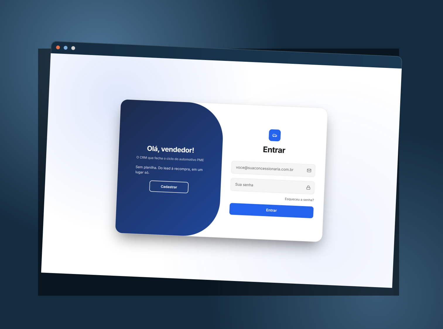 Tela do CRM Automotivo