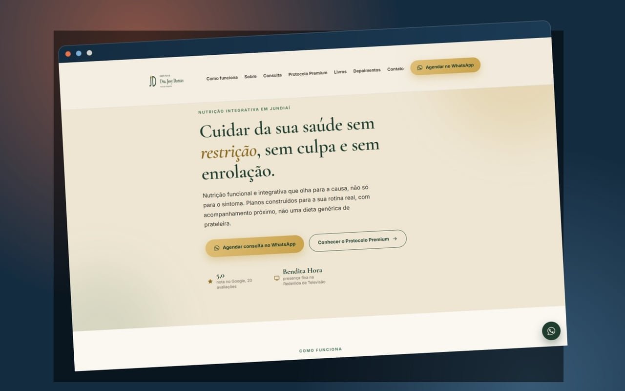 Site institucional do Instituto Josy Dantas em uma janela de navegador